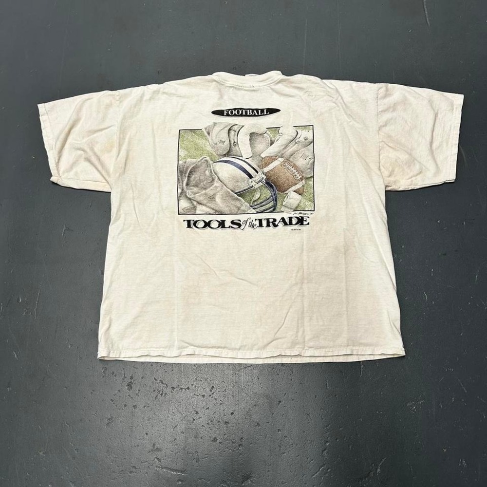 Vintage 90s football "tools of the trade" essential double sided Tshirt